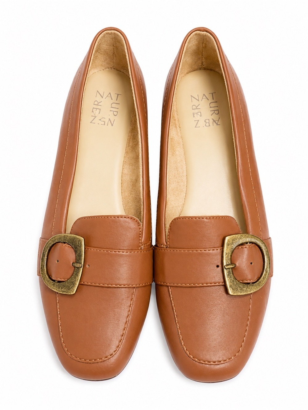 Naturalizer Women’s Cognac Buckle Loafers Comfort Flats. Size: US 7.5